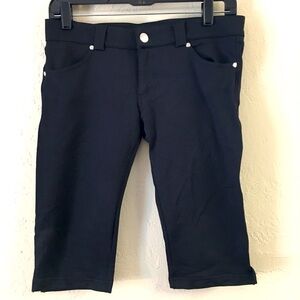 Bebe Sport Long Stretch Shorts Small Black Vintage Y2K Casual Low Rise